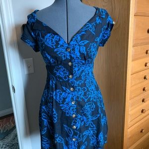 NWOT Free People blue and black dress. Size 10